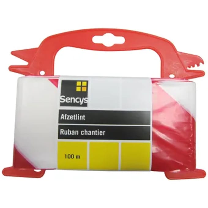 Sencys Signalisatielint - Rood/wit - 100mx8cm