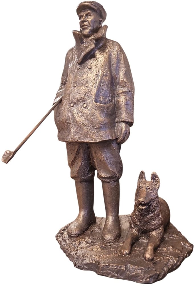 Schaapsherder met hond - 17x28x18 cm - Neolith - Brons kleurig - Beroepen beeld