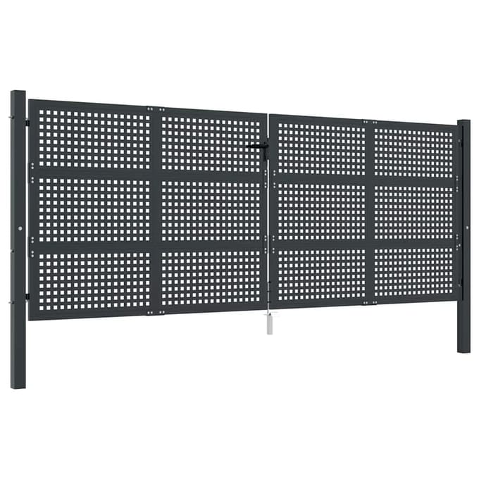 vidaXL Tuinpoort Antraciet 400x150 cm Staal