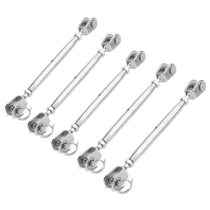 5pcs Crochet Robuste en Acier Inoxydable Tendeur de Corde Durable Crochet de Tension pour Câble en Acier