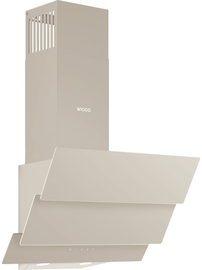 Wiggo WE-E533G(C) - Schuine Afzuigkap - 50 cm - Creme Triple Glas - LED verlichting - Touch Control