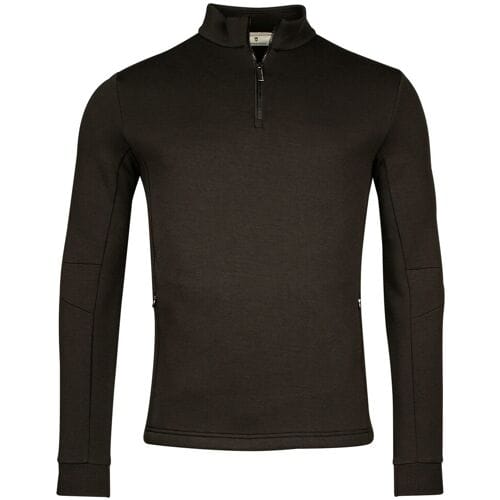Thomas Maine Trui Sweat Half Zip Doubleface Interlock Zwart / male