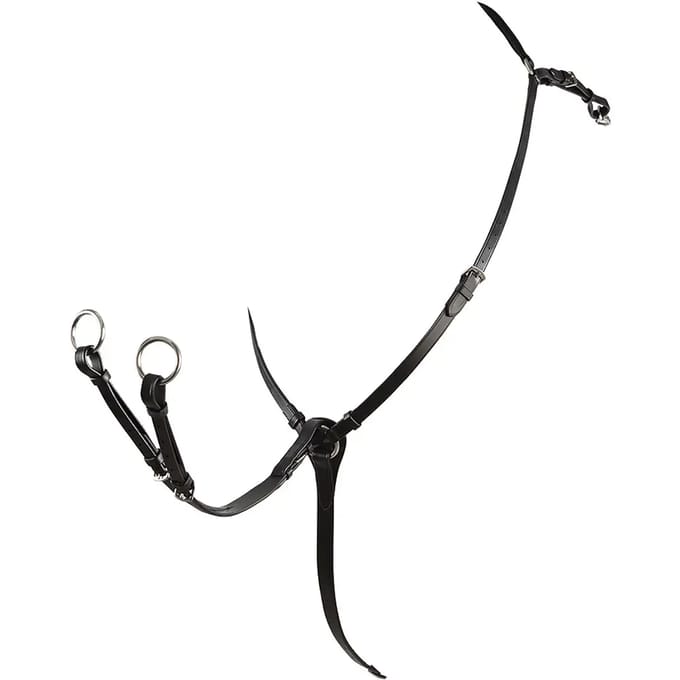 Leren jachthalsband met Y-vork Equestro Roxane