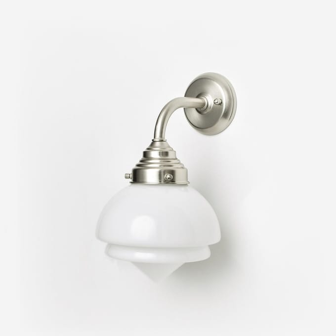 Wandlamp Small Pointy Curve Matnikkel - Art Deco Trade
