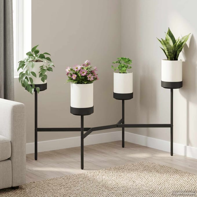 vidaXL - Bloemenstand - Wit - 125 - x - 55 - x - 81 - cm - PP - en - staal