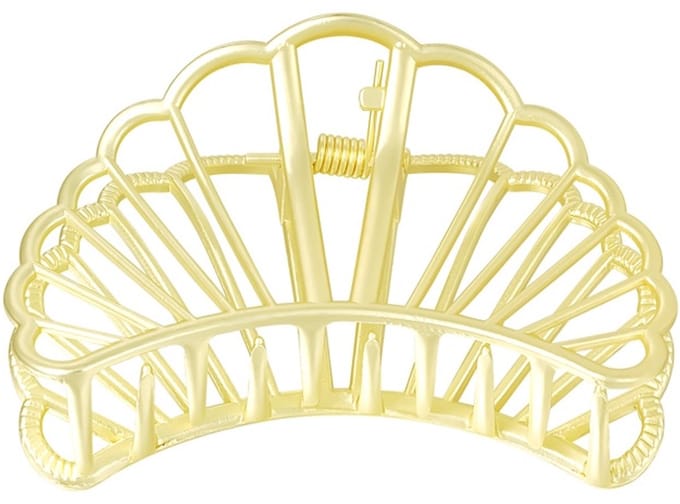 Haarsoires Haarspeld Haarklem 7,5 cm – Open Schelp Vorm – Metaal – Goud