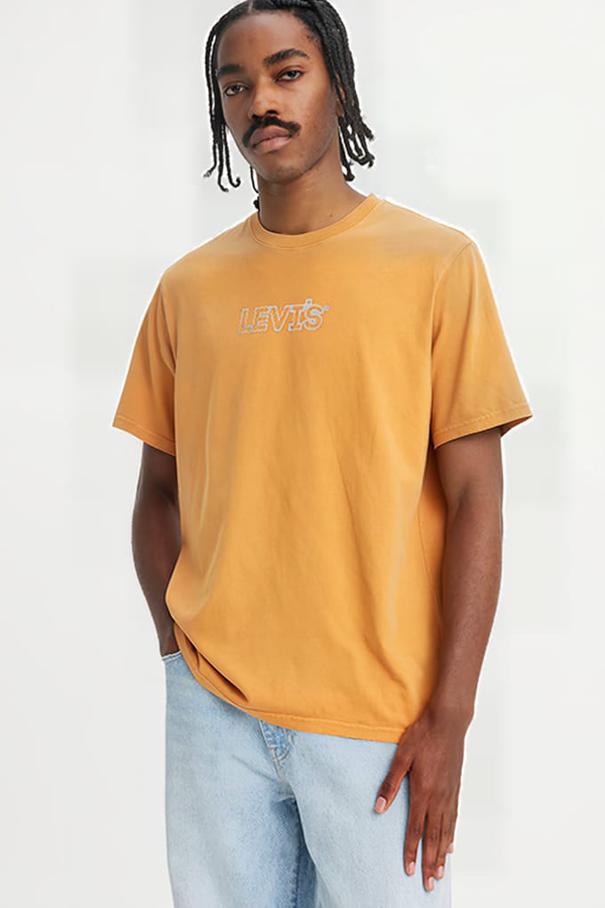 Levi's Ss Printed T-shirt Orange Größe: S | Bedruckte T-Shirts Outlet | Herren | Orange
