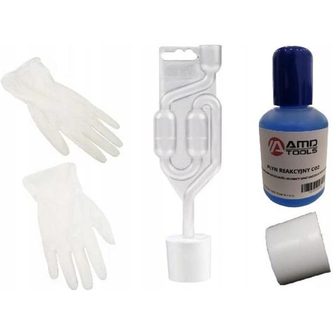 AMD TOOLS Pro Series - Koppakking Tester Set - CO2 Lektest Koelsysteem - Inclusief Adapter 37-41mm - 50ml Reactievloeistof (25 tests) & Gratis Handschoenen