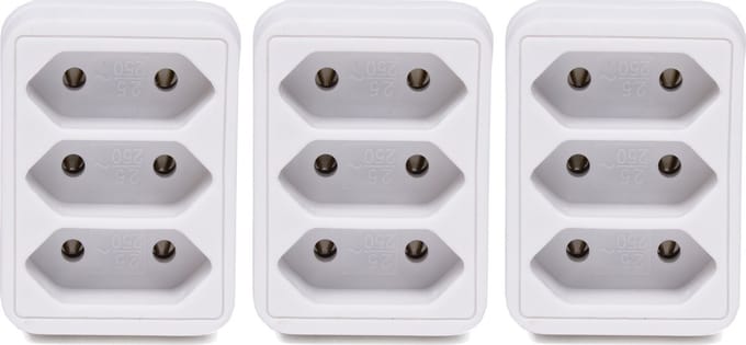 Benson Stopcontact splitter - 3x - triple - wit - voor 3 platte stekkers - verdeelstekkers