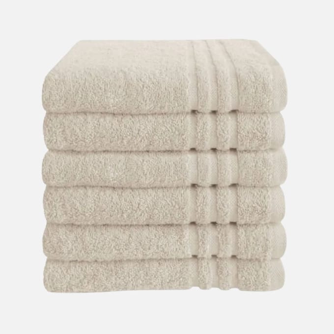 Byrklund Handdoek - Set van 6 - Hotelkwaliteit - 100% katoen (BCI) - 500 g/m² - 50x100 cm - Beige