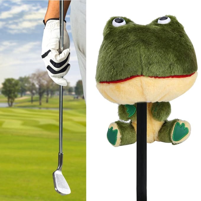 1 stuks Pluche Golf Headcovers Club Beschermende Driver Headcover Kikker Vorm black