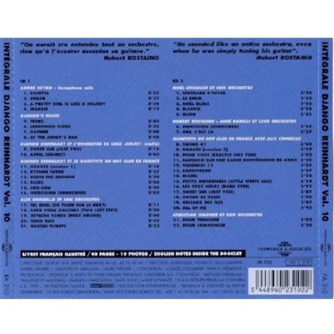 Django Reinhardt - Complete Django Reinhardt 10: Nuages (2 CD)