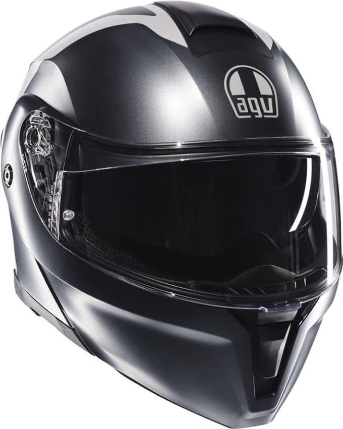 AGV Streetmodular systeemhelm Resia mat grijs zilver rood M