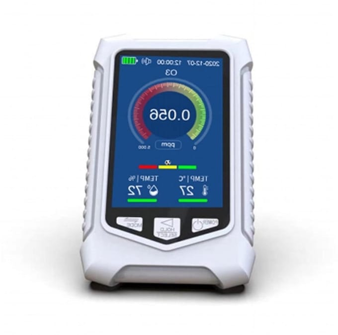 Luchtkwaliteitsmonitor - Ozonmeter Gasdetector - Binnenlucht Meten - Multifunctioneel LCD - 130x80x30MM - Wit