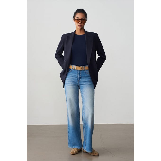 Hoge Taille Wijde Leggen Jeans