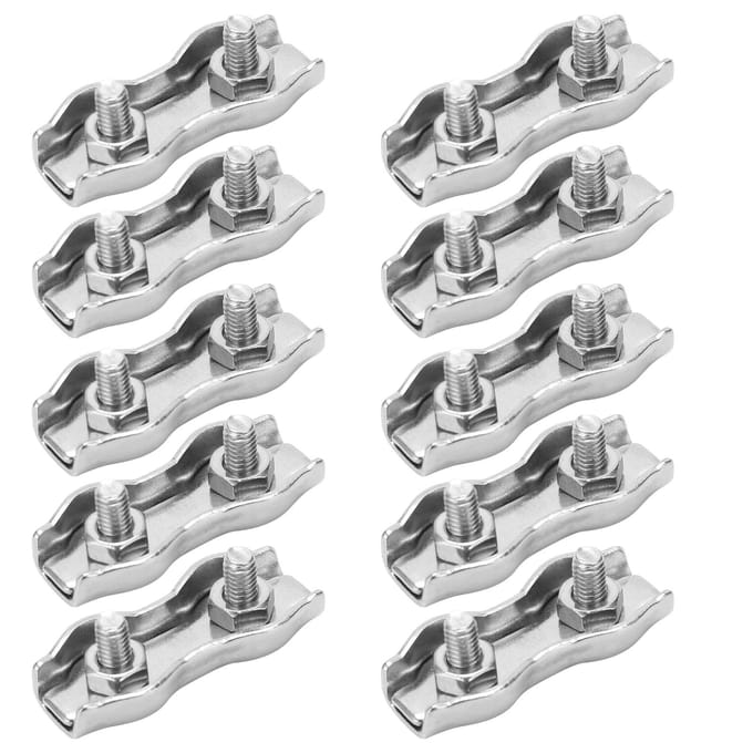 10 stuks Staaldraadklem 304 RVS M3 Dubbele Clip Klem voor Industrieel Mechanisme white
