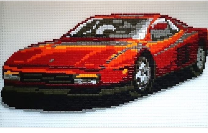 Stickit mini-stecksysteem Rode Ferrari, ca. 2.500 steentjes