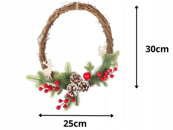 Hangzhou A Link Star Technology - Kerstkrans - Deurdecoratie - 35cm - Natuurlijke Dennenappels