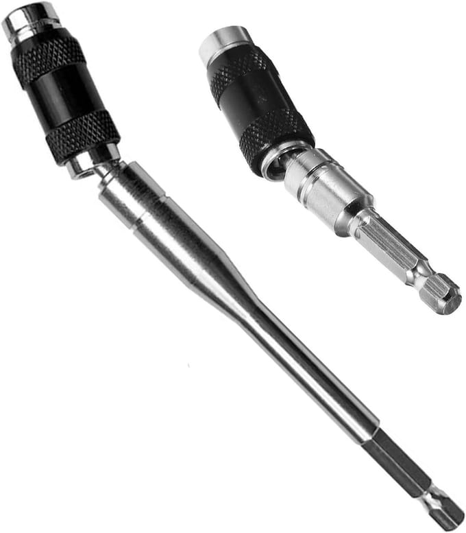 Set van 2 flexibele bit houders met magneet, 90mm & 145mm, ideaal voor rigips, schroeven en drywall accessoires