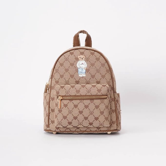 Small Daypack - Kleine rugtas - Beige - Monogram - Teddybeer - B-Loved