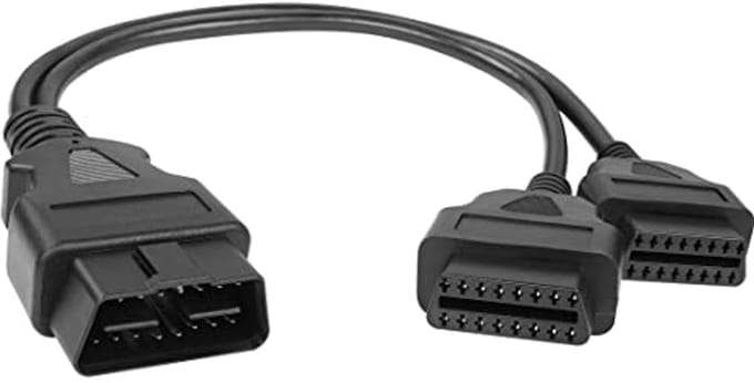 OBD2 Splitter Y Kabel - 16 Pin naar Dual Vrouwelijke Adapter voor Auto Diagnose - 32cm