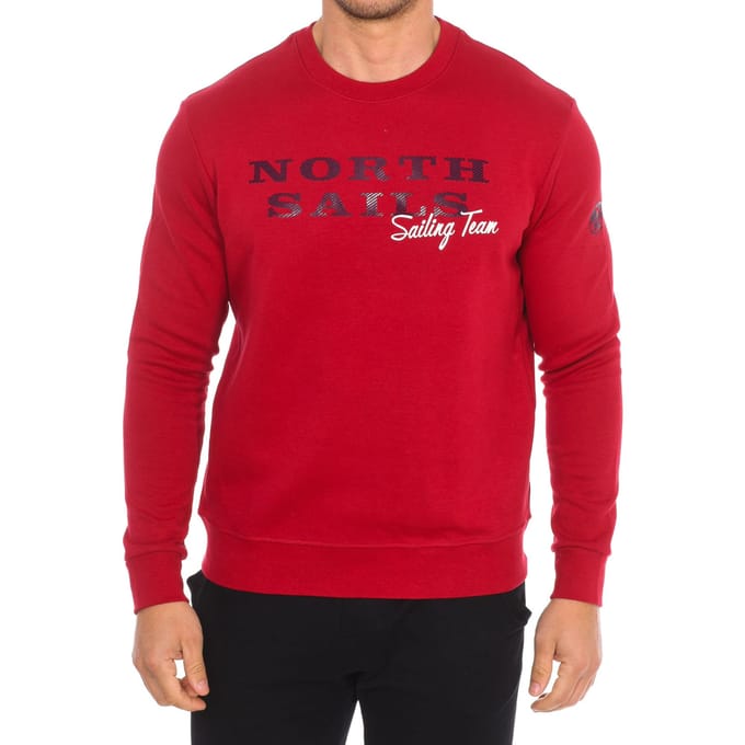Heren sweatshirt met lange mouwen en ronde hals 9022970
