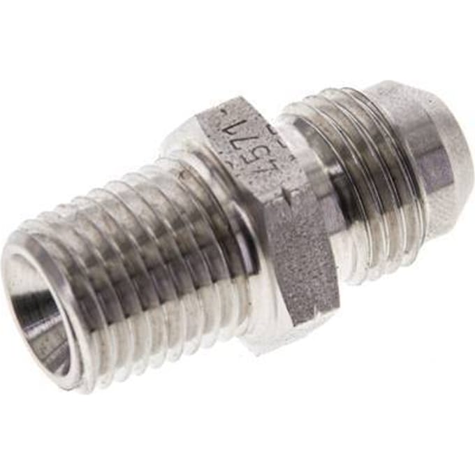 JIC  Dubbele Nippel UNF 9/16''-18 X 1/4'' NPT RVS 275bar