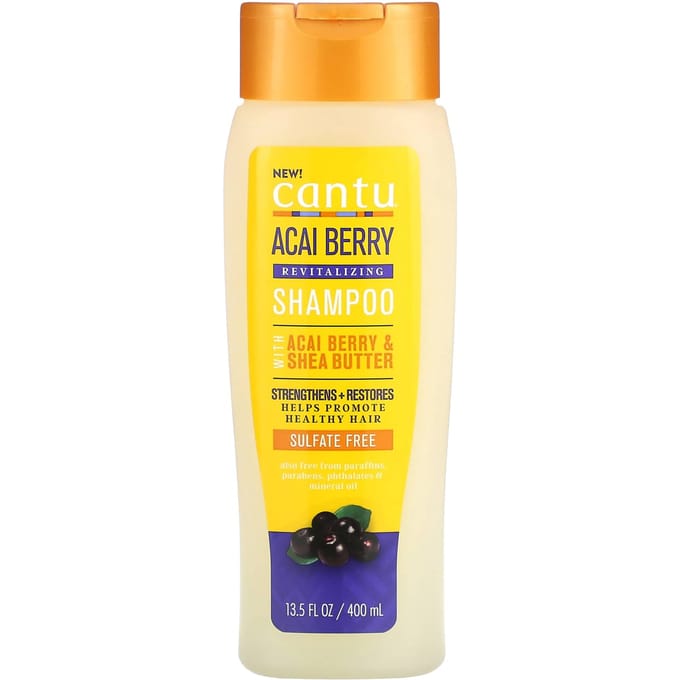 Cantu, Revitalizing Shampoo, Acai Berry, 13.5 fl oz (400 ml) yellow