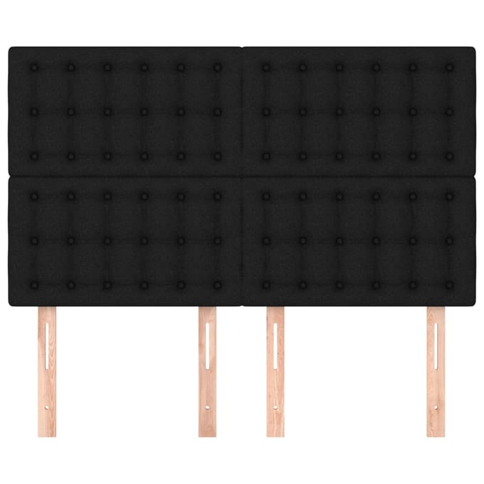 vidaXL - Hoofdbord - zwart - 144x5x118/128 - cm - stof