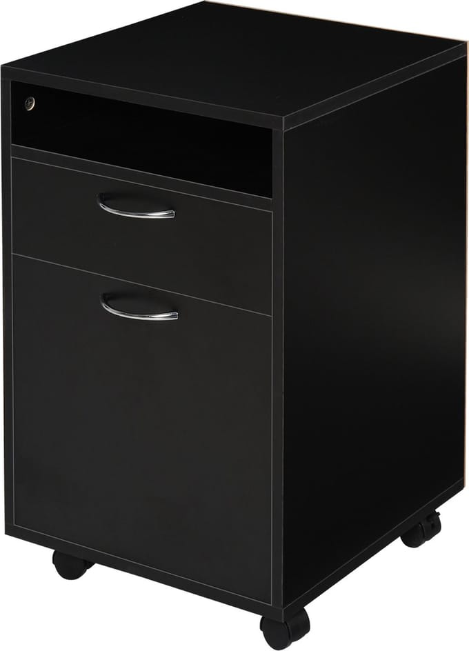 HOMCOM-Aktenschrank-Spanplatte, MDF-40L x 35B x 60H cm-Schwarz