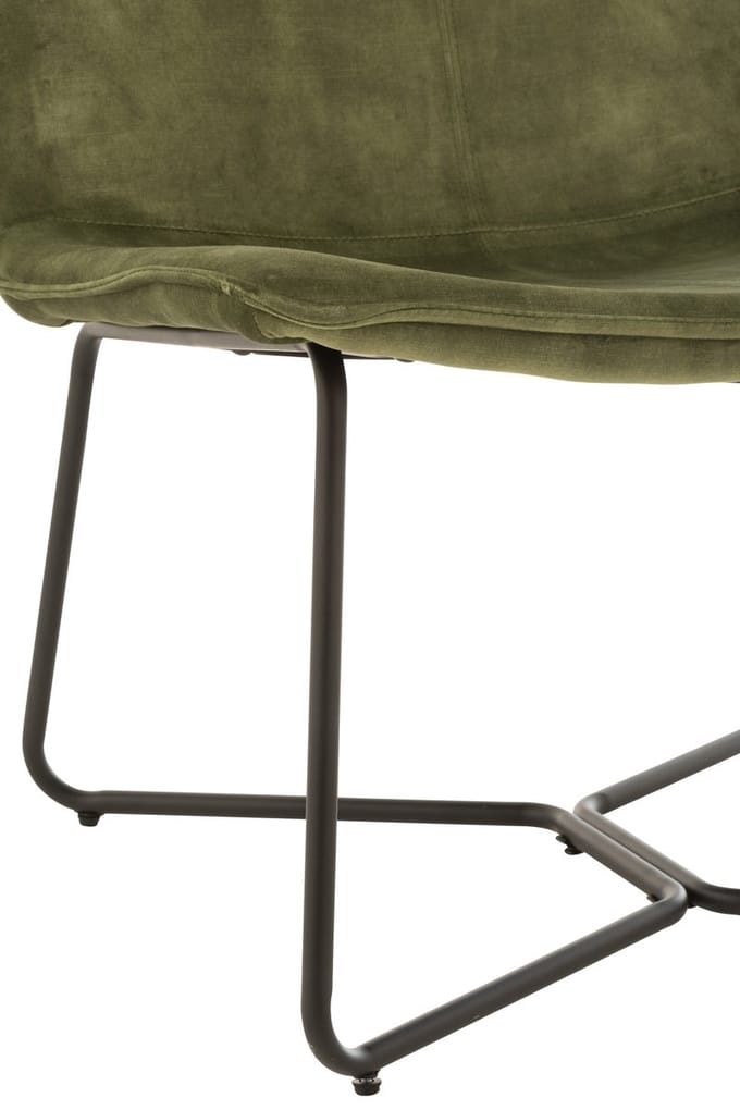 J-Line loungestoel Isabel - metaal/textiel - groen - 2 stuks