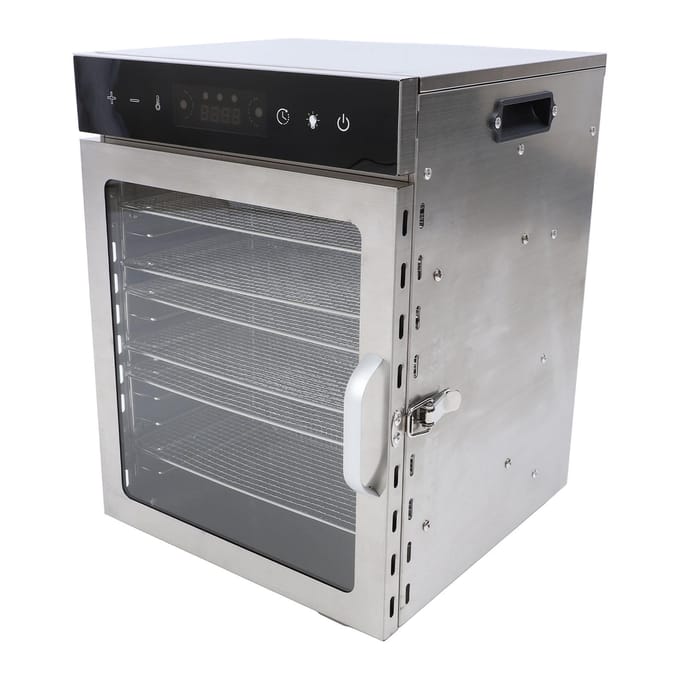 Voedseldroogmachine 12 roestvrijstalen trays 800W Dehydrator Jerky Droger met verstelbare black
