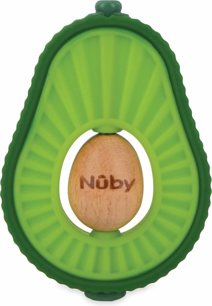 Nûby - Avocado Bijtspeeltje - Silicone en Hout - 6+ maanden