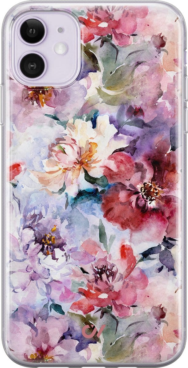 Hoesje geschikt voor Apple iPhone 11 - Bloemen Acryl - - Roze - Apple - Casevibes