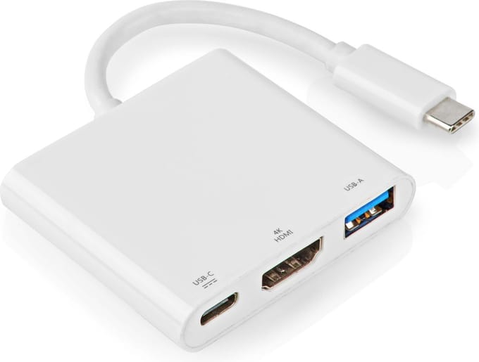 USB multiport adapter - USB 3.2 Gen 1 - 3840 x 2160 - 30Hz - Wit - Allteq