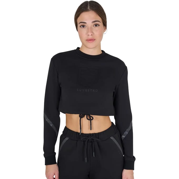 Dames cropped sweatshirt met ronde hals Equestro