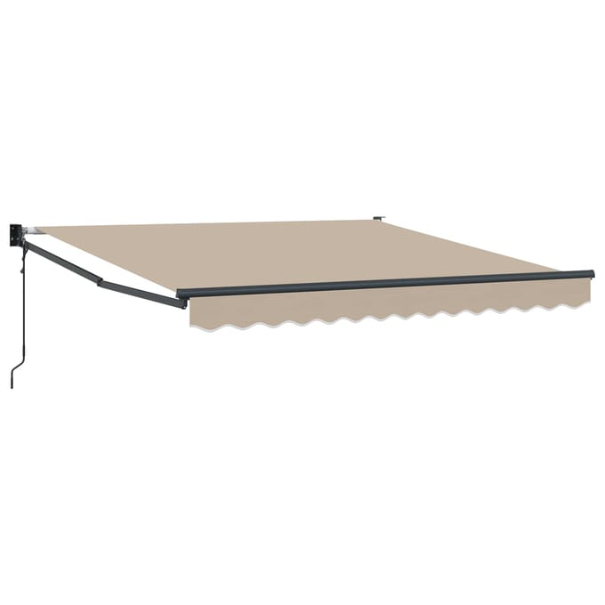 vidaXL - Uitschuifbare - luifel - Beige - 350 - x - 250 - cm - Polyester - en - Metaal