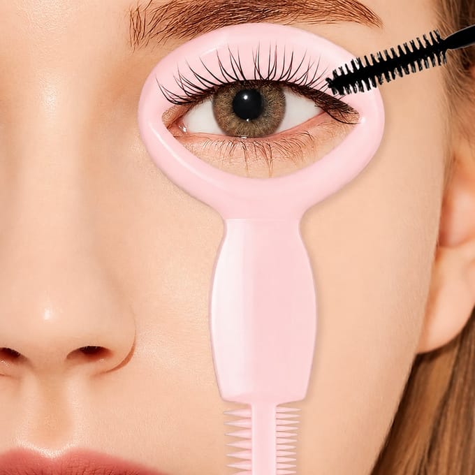 Eyeliner & Mascara Shield Tool Roze – Wimperkam en Mascara Guard met Eyeliner Sjabloon – Eyelash Applicator Tool voor Perfecte Wimpers & Oogmake-up