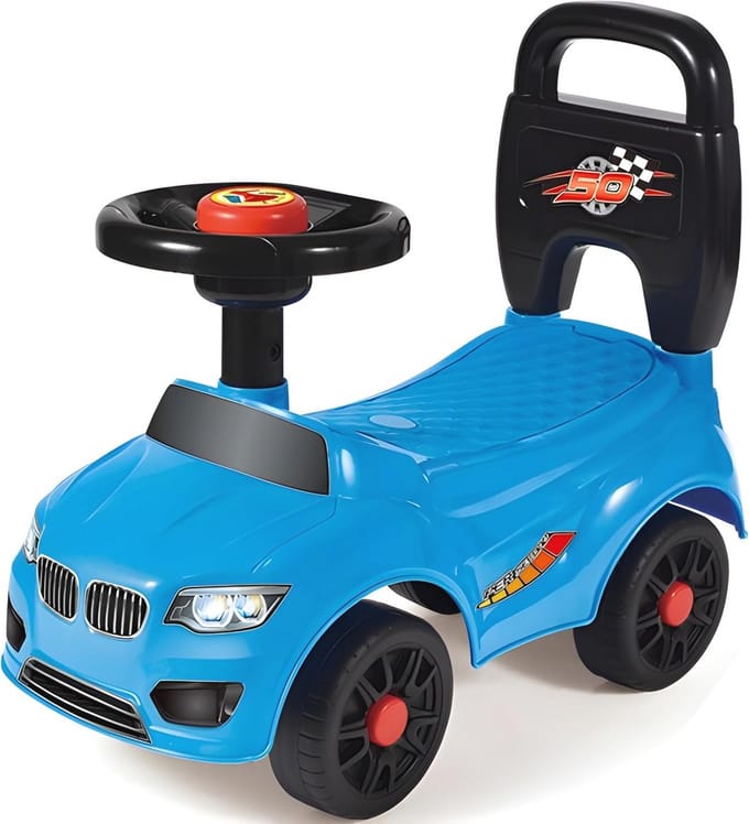 Kindervoertuig voor Kleuters - Loopauto met Toeter en Kantelbeveiliging (Blauw)