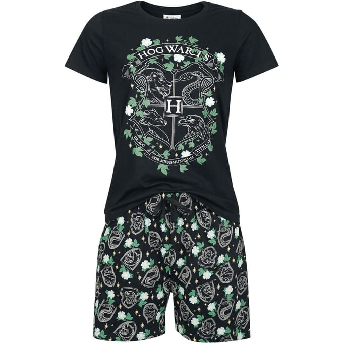 Harry Potter Pyjama - Hogwarts - S tot XXL - voor Vrouwen - zwart