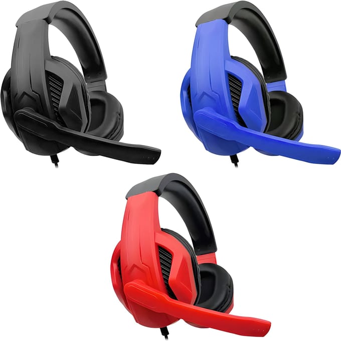 Koptelefoon Gaming met Pavilion-microfoon Zachte lagers Leva Volumeregeling Microfoonbediening