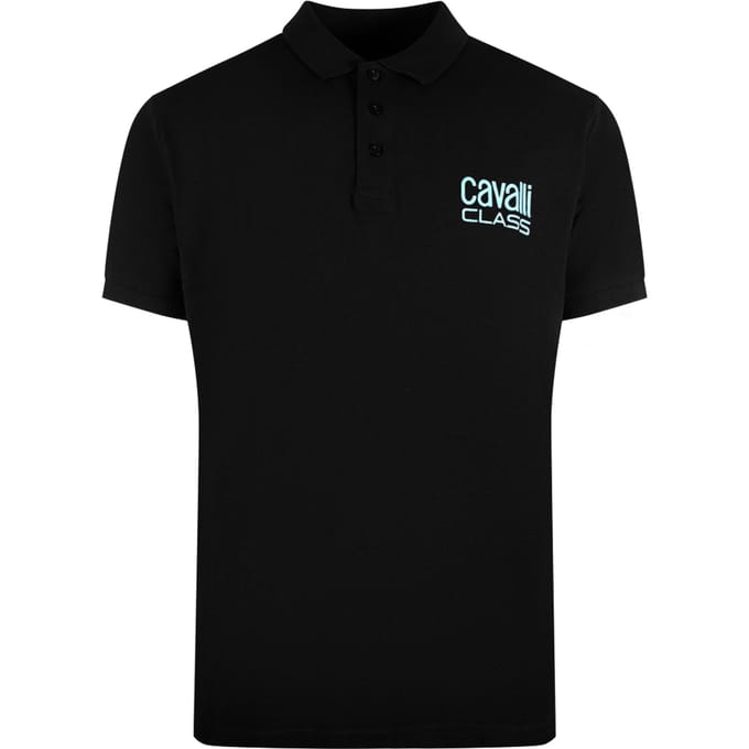 Cavalli Class zwart poloshirt met vet logo