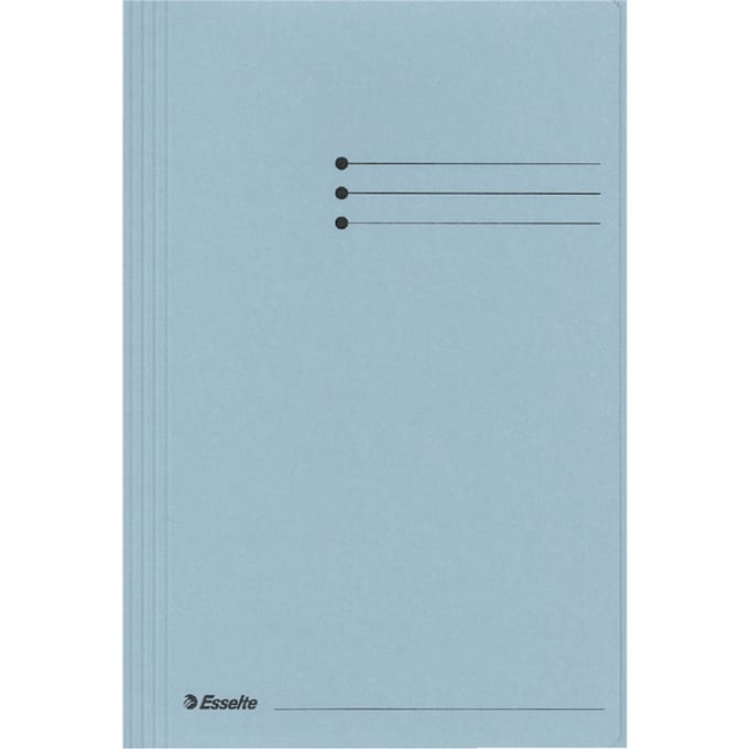 Dossiermap Esselte folio 3 kleppen manilla 275gr blauw