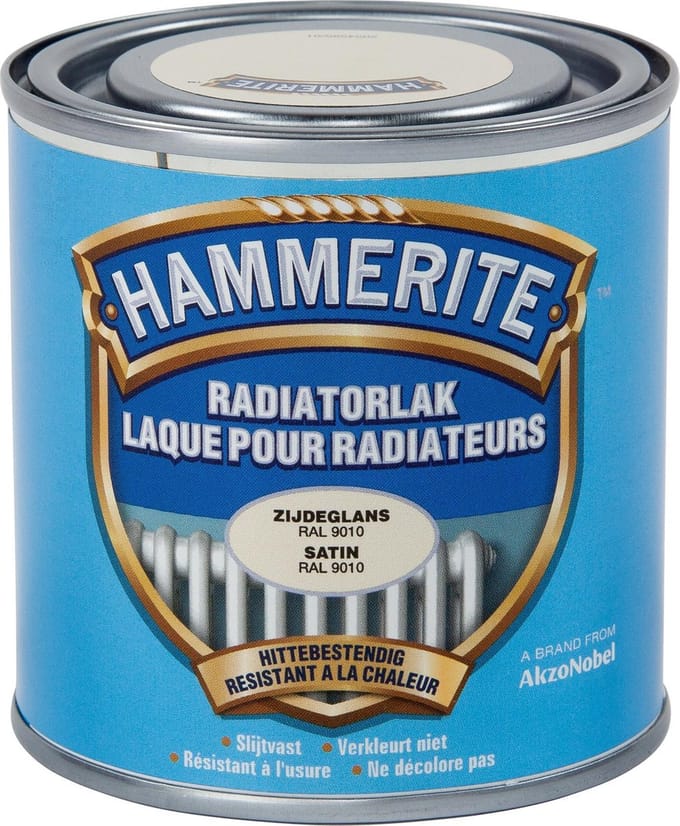 Hammerite Radiatorlak - Satin - RAL 9010 - 0.25L