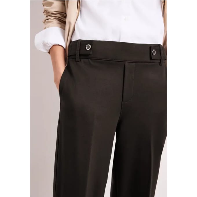 Wide Legs broek met knoopdetail