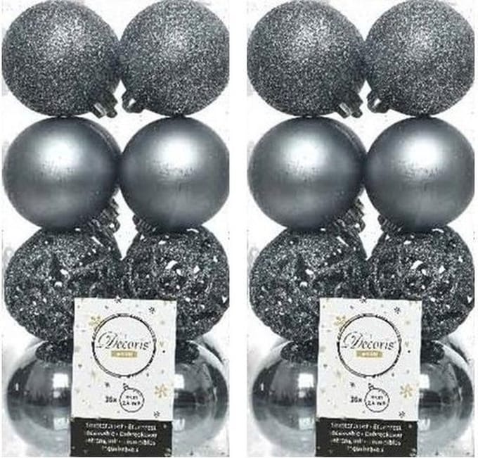 Kerstballenset - 32 stuks - 6cm - Kunststof