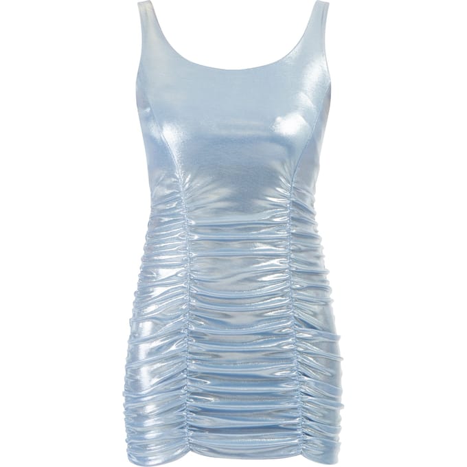 Faina Gebreid mini-jurkje Dames Blauw metallic
