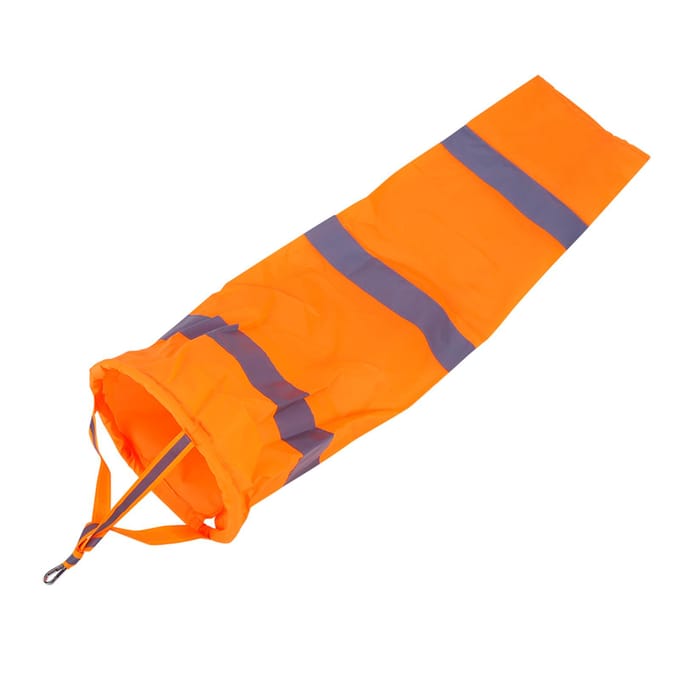 30 Polyester Manchon à Vent Extérieur Sac Chaussette de Mesure du Vent avec Bande Réfléchissante orange