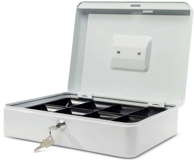 MAUL Geldkist - wit - staal - 1 stuk - 25 x 30 x 8.7 cm