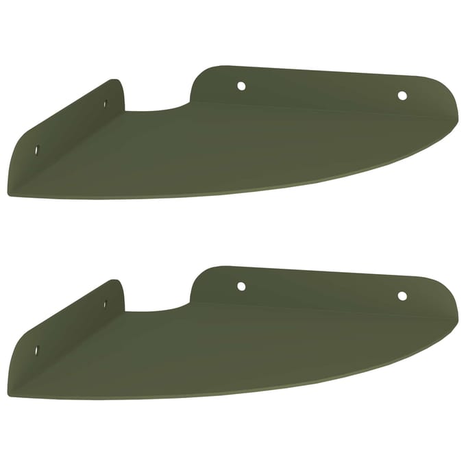 vidaXL - Hoek - Plank - 2 - st - Olijf - Groen - 18 - x - 18 - x - 2 - cm
